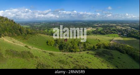 Vista aerea del South Downs National Park a Ditchling Beacon, East Sussex, Regno Unito. Foto Stock