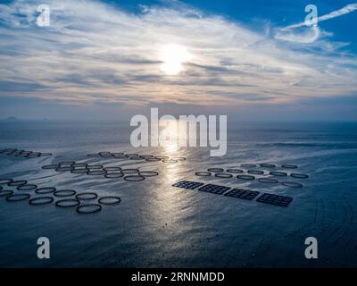 (170721) -- WENZHOU, 21 luglio 2017 -- foto scattata il 20 luglio 2017 mostra il tramonto nelle isole Nanji nella provincia dello Zhejiang nella Cina orientale. L'arcipelago, una delle cinque prime riserve naturali marine della Cina, famoso anche per il suo paesaggio paradisiaco, è nella sua stagione turistica. (clq) CHINA-ZHEJIANG-WENZHOU-NANJI ISLANDS-SCENOGRAFIA XuxYu PUBLICATIONxNOTxINxCHN Wenzhou 21 luglio 2017 foto scattata IL 20 luglio 2017 mostra lo scenario del sole sulle isole NANJI nella provincia dello Zhejiang nella Cina orientale l'Arcipelago una delle cinque riserve naturali della Marina cinese, famosa per il suo paesaggio celeste, È nel suo Tour Foto Stock