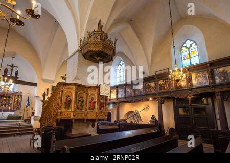 Interno della chiesa dello Spirito Santo - Tallinn, Estonia Foto Stock