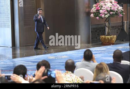 (170905) -- XIAMEN, 5 settembre 2017 -- il presidente cinese Xi Jinping incontra la stampa alla fine del nono vertice BRICS a Xiamen, provincia del Fujian della Cina sudorientale, 5 settembre 2017. ) (wyl) (XIAMEN SUMMIT)CHINA-XIAMEN-BRICS-XI JINPING-PRESS CONFERENCE (CN) PangxXinglei PUBLICATIONxNOTxINxCHN Xiamen 5 settembre 2017 il presidente cinese Xi Jinping incontra la stampa ALLA fine del nono vertice BRICS a Xiamen nella provincia del Fujian della Cina sudorientale 5 settembre 2017 wyl Xiamen Summit China Xiamen BRICS Xi Jinping Press Conference CN Pangxinglei PUBLINTxINTXINTIONCHN Foto Stock