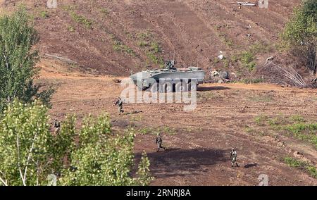 (171003) -- SLUNJ, 3 ottobre 2017 -- i soldati croati partecipano all'esercitazione militare Udar 17 nell'area di addestramento militare Eugen Kvaternik vicino a Slunj, Croazia, il 3 ottobre 2017. Un totale di 1030 soldati hanno partecipato all'esercitazione per dimostrare capacità di manovra e supporto antincendio. ) (Zjl) CROATIA-SLUNJ-MILITARY EXERCISE-UDAR 17 KristinaxStedulxFabac PUBLICATIONxNOTxINxCHN Foto Stock