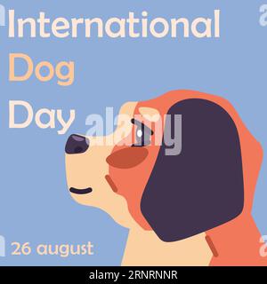 Proprietari di animali domestici. Giornata internazionale del cane. Razza pura canina. Animale domestico. Tessera veterinaria. Adorabili mammiferi in vacanza. Cucciolo giocoso. Carino retriever lui Illustrazione Vettoriale