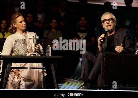 Città del Messico, Messico. 1 settembre 2023. 1° settembre 2023, città del Messico, Messico: Alfonso Cuaron, regista e sceneggiatore all'incontro annuale "Mexico Siglo XXI 2023 Inspiration and Connection" con oltre 10.000 studenti dell'Auditorium Nazionale di città del Messico. Il 1° settembre 2023 a città del Messico, Messico (foto di Luis Barron/Eyepix Group). Crediti: Eyepix Group/Alamy Live News Foto Stock