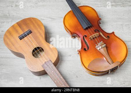 Chitarra classica in legno sfondo testurizzato per violino Foto Stock