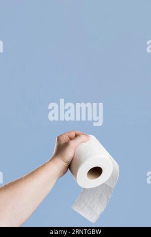 Vista frontale, carta igienica con spazio per fotocopie Foto Stock