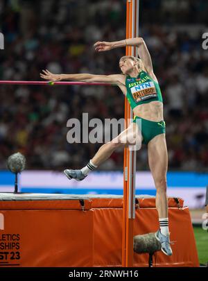 Eleanor Patterson dell'Australia che gareggia nella finale di salto in alto femminile il giorno nono ai Campionati mondiali di atletica leggera al National Athletics CEN Foto Stock