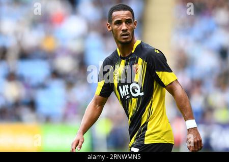 Tom Ince (7 Watford) durante il match per lo Sky Bet Championship tra Coventry City e Watford alla Coventry Building Society Arena di Coventry sabato 2 settembre 2023. (Foto: Kevin Hodgson | mi News) crediti: MI News & Sport /Alamy Live News Foto Stock