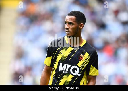 Tom Ince (7 Watford) durante il match per lo Sky Bet Championship tra Coventry City e Watford alla Coventry Building Society Arena di Coventry sabato 2 settembre 2023. (Foto: Kevin Hodgson | mi News) crediti: MI News & Sport /Alamy Live News Foto Stock