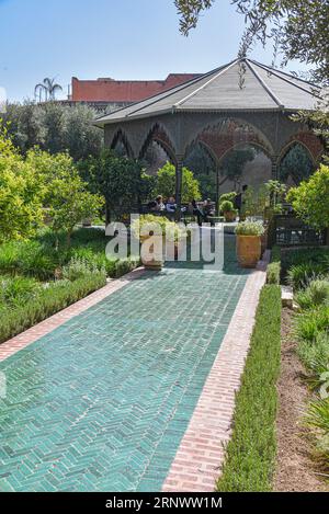 Marrakech, Marocco - 21 febbraio 2023: Le Jardin Secret (il giardino segreto), nella vecchia medina di Marrakech Foto Stock