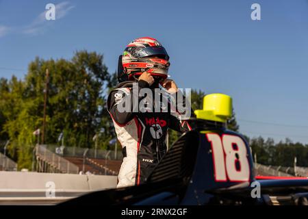 Portland, OREGON, USA. 2 settembre 2023. Il pilota DELLA INDYCAR Series, DAVID MALUKAS (18) di Chicago, Illinois, si prepara a fare pratica per il Gran Premio di Portland Bitnile.com al Portland International Raceway di Portland, OREGON. (Immagine di credito: © Walter G Arce Sr Grindstone medi/ASP) SOLO USO EDITORIALE! Non per USO commerciale! Foto Stock