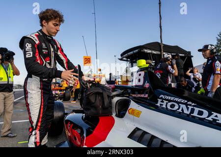 Portland, OREGON, USA. 2 settembre 2023. Il pilota DELLA INDYCAR Series, DAVID MALUKAS (18) di Chicago, Illinois, si prepara a fare pratica per il Gran Premio di Portland Bitnile.com al Portland International Raceway di Portland, OREGON. (Immagine di credito: © Walter G Arce Sr Grindstone medi/ASP) SOLO USO EDITORIALE! Non per USO commerciale! Foto Stock