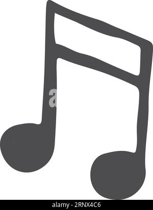 Icona della nota del fascio. Suono musicale simbolo nero Illustrazione Vettoriale