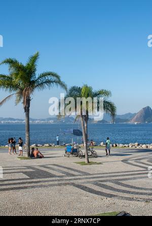 Rio de Janeiro, Brasile: Persone che si rilassano nel parco Flamengo (Aterro do Flamengo), il più grande parco pubblico e area ricreativa della città Foto Stock