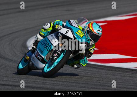 Barcellona, Spagna. 1 settembre 2023. Jaume Masia dalla Spagna del team Leopard Racing con Honda durante le prove di Moto3 Gran premi Energi Monster de Catalunya al Circuit de Barcelona-Catalunya di Barcellona. (Immagine di credito: © David Ramirez/DAX via ZUMA Press Wire) SOLO USO EDITORIALE! Non per USO commerciale! Foto Stock