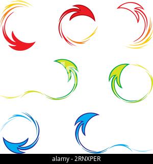 Raccolta di simboli colorati creati dalla forma della freccia Illustrazione Vettoriale