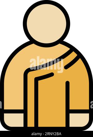 Myanmar man Icon outline Vector. Giornata della cultura. Le persone nazionali sono piatte Illustrazione Vettoriale