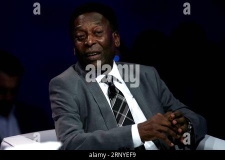 (180314) -- SAN PAOLO, 15 marzo 2018 -- l'ex calciatore brasiliano Edson Arantes do Nascimento Pele partecipa a una sessione del World Economic Forum for Latin America, a San Paolo, Brasile, il 14 marzo 2018. ) (Zjy) BRASILE-SAN PAOLO-MONDO EEONOMIC FORUM RahelxPatrasso PUBLICATIONxNOTxINxCHN Foto Stock