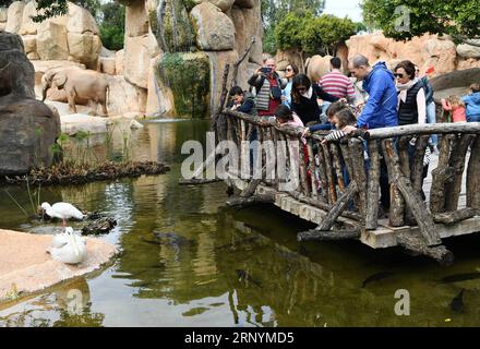 (180326) -- VALENCIA, 26 marzo 2018 -- i visitatori guardano gli animali allo zoo bioparc di Valencia, Spagna, 25 marzo 2018. )(jmmn) SPAIN-VALENCIA-BIOPARC ZOO GuoxQiuda PUBLICATIONxNOTxINxCHN Foto Stock