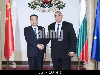 News Themen der Woche News Bilder des Tages (180706) -- SOFIA, 6 luglio 2018 -- il Premier cinese li Keqiang tiene colloqui con il primo ministro bulgaro Boyko Borissov a Sofia, in Bulgaria, 6 luglio 2018. )(mcg) BULGARIA-SOFIA-li KEQIANG-BORISSOV-TALKS LixTao PUBLICATIONxNOTxINxCHN Foto Stock