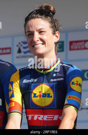 Plouay, Francia. 2 settembre 2023. Elizabeth Deignan di Lidl - Trek durante la Classic Lorient Agglomération - Trophée Ceratizit, gara ciclistica UCI Women's World Tour il 2 settembre 2023 a Plouay, Francia - foto Laurent Lairys/DPPI Credit: DPPI Media/Alamy Live News Foto Stock