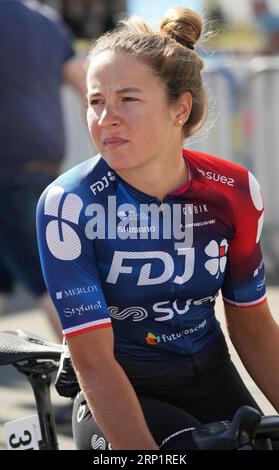 Plouay, Francia. 2 settembre 2023. Jade Wiel di FDJ-Suez durante la Classic Lorient Agglomération - Trophée Ceratizit, gara ciclistica UCI Women's World Tour il 2 settembre 2023 a Plouay, Francia - foto Laurent Lairys/DPPI Credit: DPPI Media/Alamy Live News Foto Stock