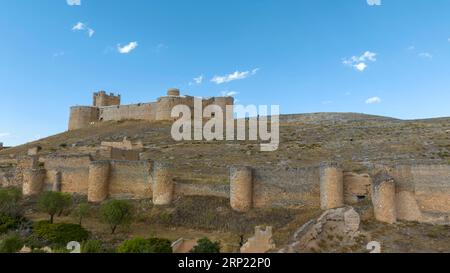 Vista sul bellissimo castello di Berlanga de Duero nella provincia di Soria, Spagna Foto Stock