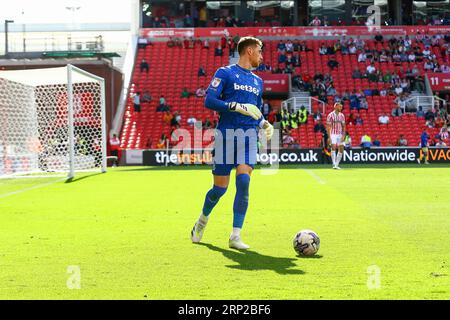 Bet365 Stadium, Stoke, Inghilterra - 2 settembre 2023 Freddie Woodman portiere del Preston North End - durante la partita Stoke City contro Preston ne, EFL Championship, 2023/24, bet365 Stadium, Stoke, Inghilterra - 2 settembre 2023 crediti: Arthur Haigh/WhiteRosePhotos/Alamy Live News Foto Stock