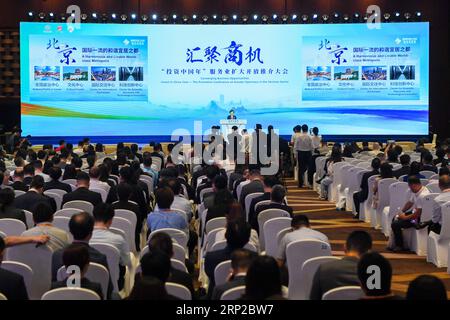 Pechino, Cina. 3 settembre 2023. Questa foto scattata il 3 settembre 2023 mostra Invest in China Year - The Promotion Conference on Greater Openness in the Services Sector tenutasi a Pechino, capitale della Cina. Crediti: Ju Huanzong/Xinhua/Alamy Live News Foto Stock