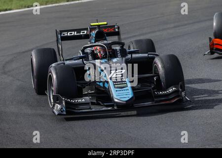 12 LECLERC Arthur (mco), DAMS, Dallara F2, azione durante la dodicesima prova del Campionato FIA di Formula 2 2023 dal 1 al 3 settembre 2023 sull'autodromo Nazionale di Monza, a Monza, Italia Foto Stock