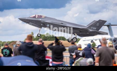 Royal Netherlands Air Force - Lockheed Martin F-35A Lightning II, in arrivo a Fairford per il Royal International Air Tattoo 2023. Foto Stock
