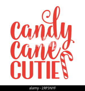Candy cane Cutie, Christmas Tee Print, Merry Christmas, Christmas design, Marry christmas Typhography tshirt design, tee print, t-shirt design, cristo Illustrazione Vettoriale