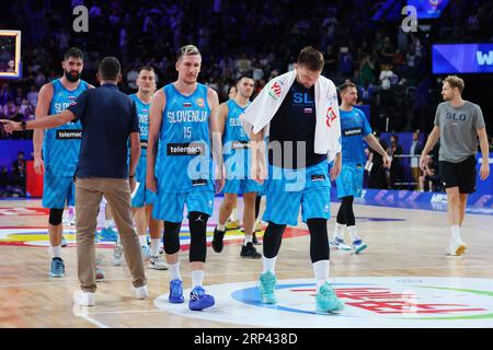 Okinawa Arena, Okinawa, Giappone. 3 settembre 2023. Gruppo di squadre Slovenia, 3 SETTEMBRE 2023 - Basket : Coppa del mondo di pallacanestro FIBA 2023 2° turno gruppo K partita tra Germania e Slovenia all'Okinawa Arena, Okinawa, Giappone. Crediti: YUTAKA/AFLO SPORT/Alamy Live News Foto Stock