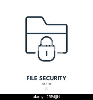 Icona protezione file. Sicurezza, documento, Privacy. Tratto modificabile. Icona vettore semplice Illustrazione Vettoriale