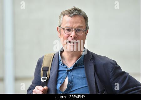 Londra, Inghilterra, Regno Unito. 3 settembre 2023. Il celebre chef HUGH FEARNLEY-WHITTINGSTALL lascia i BBC Studios dopo essere apparso su 'Sunday with Laura Kuenssberg' (Credit Image: © Thomas Krych/ZUMA Press Wire) SOLO PER USO EDITORIALE! Non per USO commerciale! Crediti: ZUMA Press, Inc./Alamy Live News Foto Stock