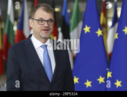 (181125) -- BRUXELLES, 25 novembre 2018 -- il primo ministro finlandese Juha Sipila arriva ad un vertice speciale sulla Brexit a Bruxelles, in Belgio, 25 novembre 2018. ) BELGIO-BRUXELLES-UE-BREXIT-SUMMIT YexPingfan PUBLICATIONxNOTxINxCHN Foto Stock