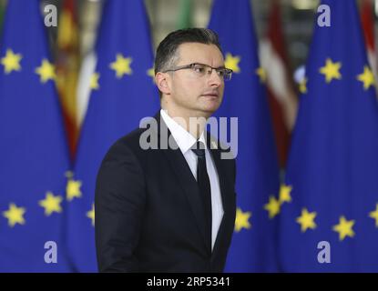 (181125) -- BRUXELLES, 25 novembre 2018 -- il primo ministro sloveno Marjan Sarec arriva a un vertice speciale sulla Brexit a Bruxelles, in Belgio, 25 novembre 2018. ) BELGIO-BRUXELLES-UE-BREXIT-SUMMIT YexPingfan PUBLICATIONxNOTxINxCHN Foto Stock