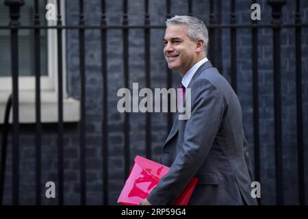 (181204) -- LONDRA, 4 dicembre 2018 -- il Segretario di Stato britannico per l'uscita dall'Unione europea (UE) Stephen Barclay arriva al 10 di Downing Street per una riunione di gabinetto a Londra, in Gran Bretagna, il 4 dicembre 2018. Martedì i deputati britannici hanno votato con 311 voti a favore 293 per trovare ministri disprezzati nei confronti del parlamento per la loro mancata pubblicazione della consulenza legale completa sull'accordo Brexit. BRITAIN-LONDON-BREXIT CONSULENZA LEGALE StephenxChung PUBLICATIONxNOTxINxCHN Foto Stock