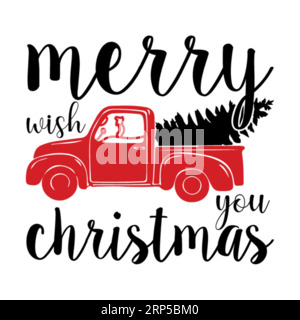 Buon auguri di Natale, stampa a T natalizia, buon Natale, disegno della maglietta tifografica Marry christmas, stampa della maglietta, design della t-shirt, christmas Joy, j Illustrazione Vettoriale