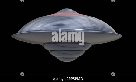 UAP , sistema di propulsione UFO. Vista interna della nave aliena. Abitacolo del veicolo antigravitazionale. Propulsione aliena. Vista 1 cupola chiusa. illustrazione del rendering 3d. Foto Stock