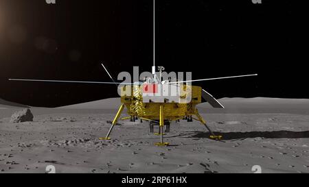 (181230) -- PECHINO, 30 dicembre 2018 () -- la foto fornita dall'Amministrazione statale della Scienza, della tecnologia e dell'industria per la difesa nazionale mostra l'immagine del lander lunare per la sonda lunare cinese Chang e-4. () titoli: Cina, UE sulla via dell'espansione della cooperazione nello spazio Xinhua PUBLICATIONxNOTxINxCHN Foto Stock