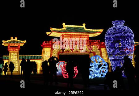 (181231) -- NEW YORK, 31 dicembre 2018 (Xinhua) -- la gente vede le lanterne cinesi durante il Winter Lantern Festival per accogliere l'avvicinarsi del nuovo anno a Staten Island di New York, Stati Uniti, 30 dicembre 2018. (Xinhua/Wang Ying) U.S.-NEW YORK-WINTER LANTERN FESTIVAL PUBLICATIONxNOTxINxCHN Foto Stock