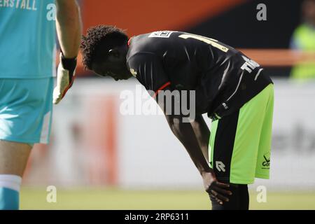 VOLENDAM - Garang Kuol dell'FC Volendam durante la partita olandese dell'Eredivisie tra l'FC Volendam e l'FC Twente al Kras Stadium il 3 settembre 2023 a Volendam, Paesi Bassi. ANP BART STOUTJESDIJK Foto Stock