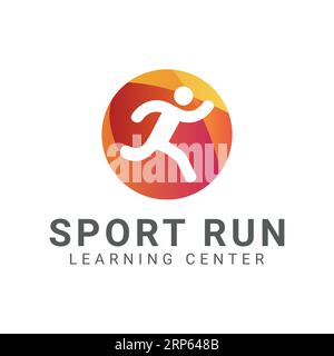 Logo sportivo Running Man Design logo Athlete Illustrazione Vettoriale