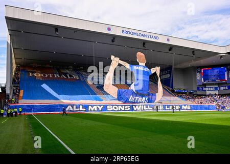 Glasgow, Regno Unito. 3 settembre 2023. Il Broomloan si esibisce prima della partita di Scottish Premiership all'Ibrox Stadium, Glasgow. Il credito fotografico dovrebbe leggere: Neil Hanna/Sportimage Credit: Sportimage Ltd/Alamy Live News Foto Stock