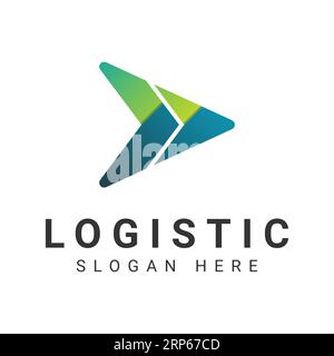 Logo freccia logistica progettazione consegna logotipo logistico Illustrazione Vettoriale