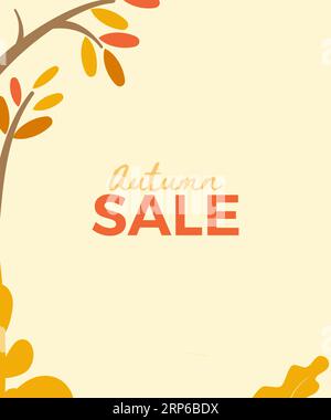 Layout di sfondo per la vendita autunnale decorare con foglie per la vendita o poster e opuscoli promozionali o banner Web.modello di illustrazione vettoriale. Illustrazione Vettoriale