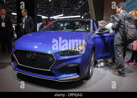 (190115) -- DETROIT, 15 gennaio 2019 -- Hyundai svela l'Elantra GT 2020 durante il North American International Auto Show a Detroit, Michigan, Stati Uniti il 14 gennaio 2019. ) U.S.-DETROIT-AUTO SHOW ElainexCromie PUBLICATIONxNOTxINxCHN Foto Stock