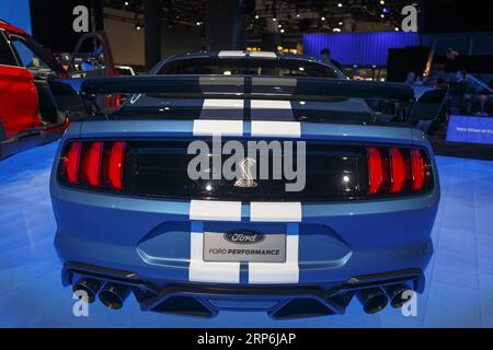 (190115) -- DETROIT, 15 gennaio 2019 -- Ford svela la Mustang Shelby GT500 durante il North American International Auto Show a Detroit, Michigan, Stati Uniti il 14 gennaio 2019. ) U.S.-DETROIT-AUTO SHOW ElainexCromie PUBLICATIONxNOTxINxCHN Foto Stock