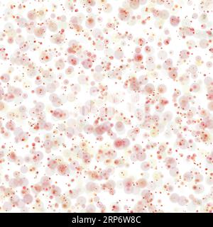 Cerchi casuali pallidi multicolori con dimensioni diverse. Colori rosso e giallo su sfondo bianco. Ripetizione senza cuciture Foto Stock