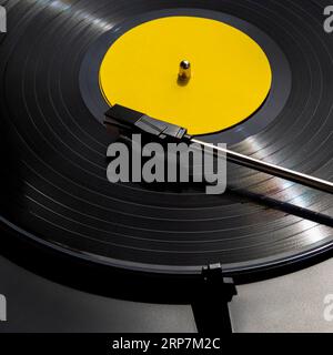 Disco di registrazione in vinile per riprese ravvicinate Foto Stock